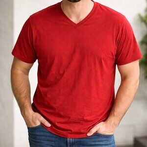 American Eagle Outfitters AE Legend Soft Red V-Neck Tee | XXL | Casual Staple